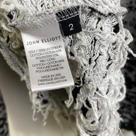Revolve John Elliott Sweatshirt Mens Size 2 Gray Burnout Mock Neck Destroyed - Picture 9 of 9